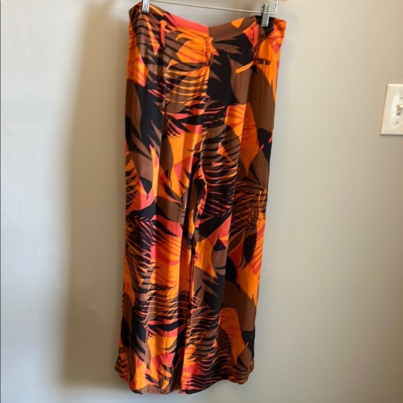 dRA Paradisas Wide Leg Pants Tropical Vibe Pockets Front Zipper Cropped Small - Picture 2 of 9